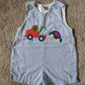 CUTE, "Tow Truck" Shortalls - 12 Month